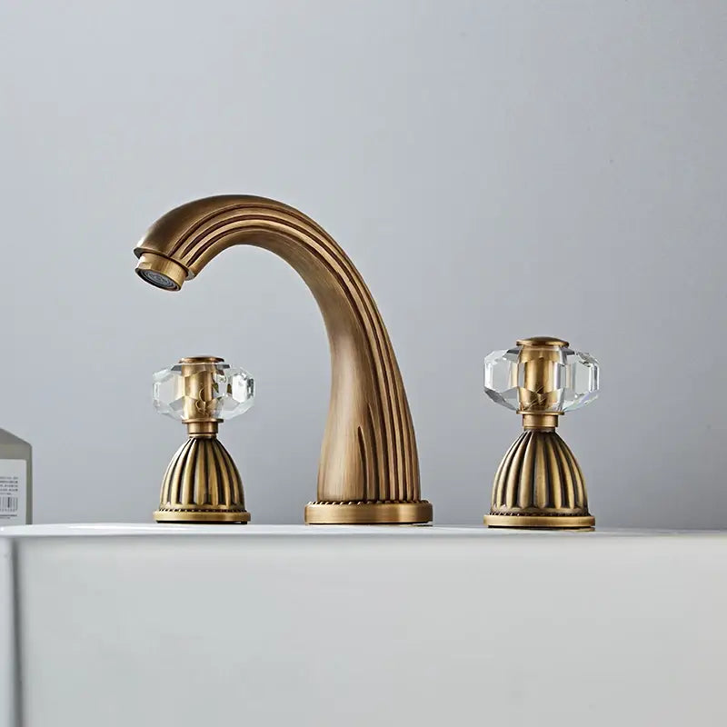 Basin Faucet Antique Bronze Bathroom Sink Faucet 3 Hole