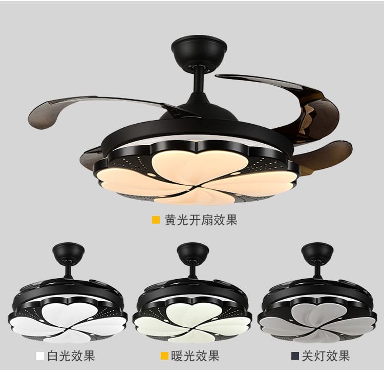 Modern LED Ceiling Fan with Remote - Features Three-Color