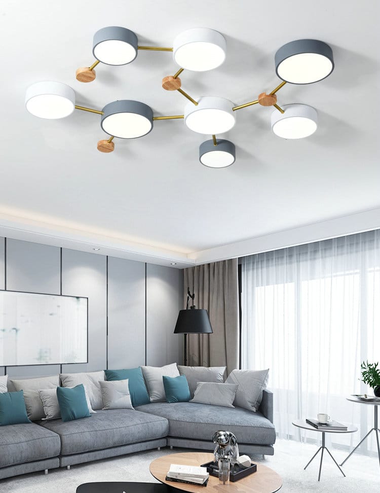 Nordic Wood Ceiling Chandelier Light AC 90 - 260V LED Living