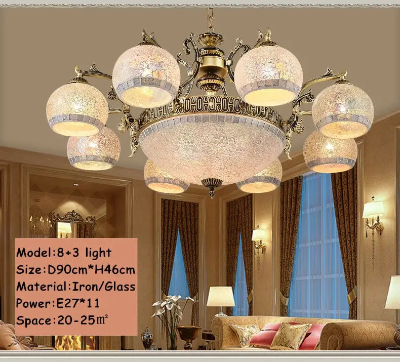 European style Bronze double chandelier 3/5/6/8 Light for