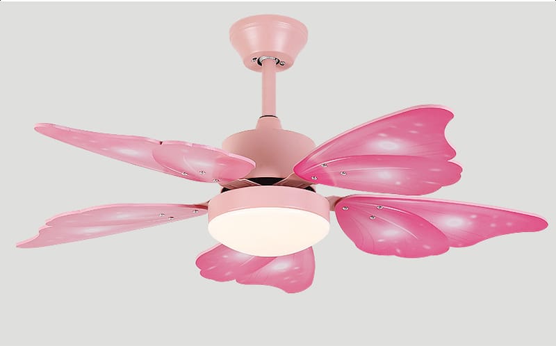 Children’s Butterfly-Themed Ceiling Fan Lamp - A Creative