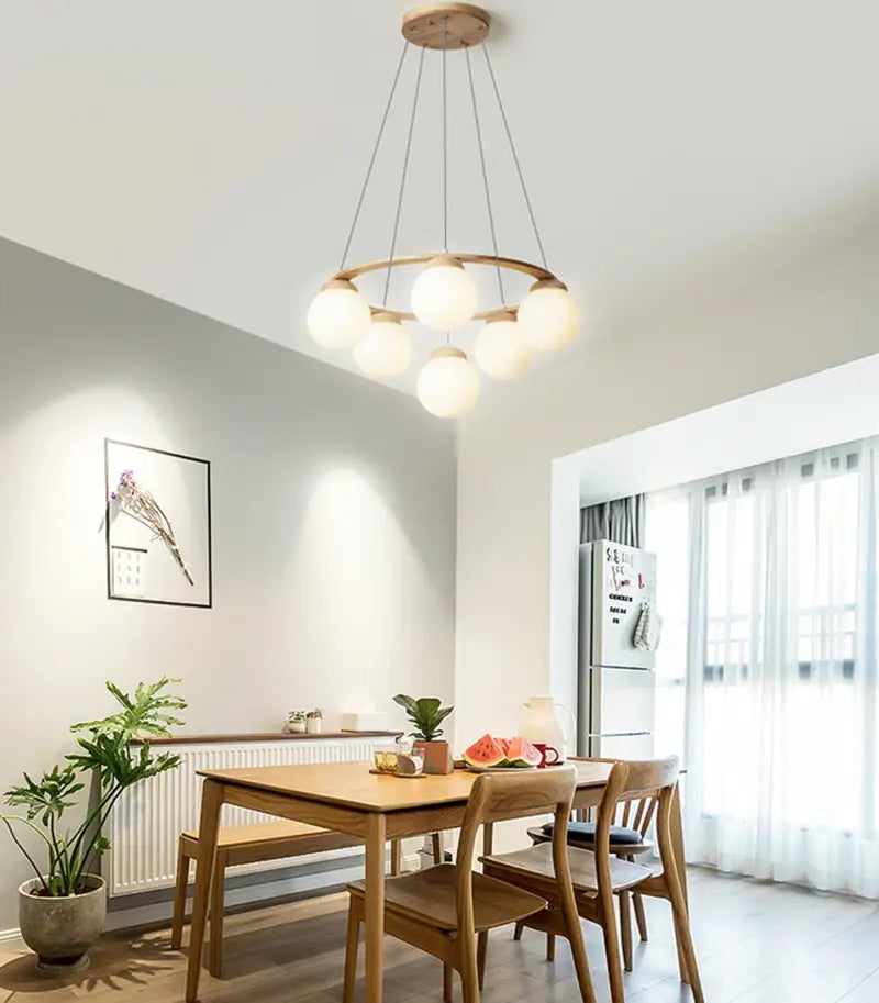 Versatile Multi-Head LED Round Glass Ball Pendant Lighting