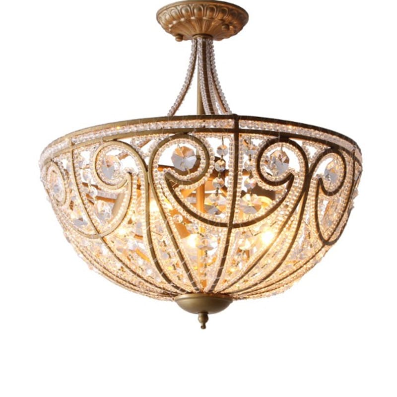 Luxury gold crystal ceiling lamp