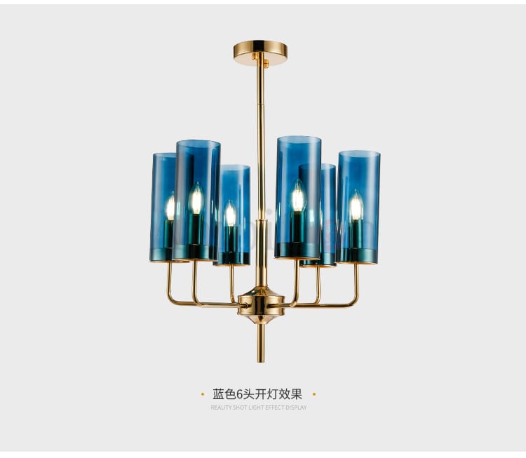 Frida - Blue Cognac Glass LED Chandeliers for Elegant Living