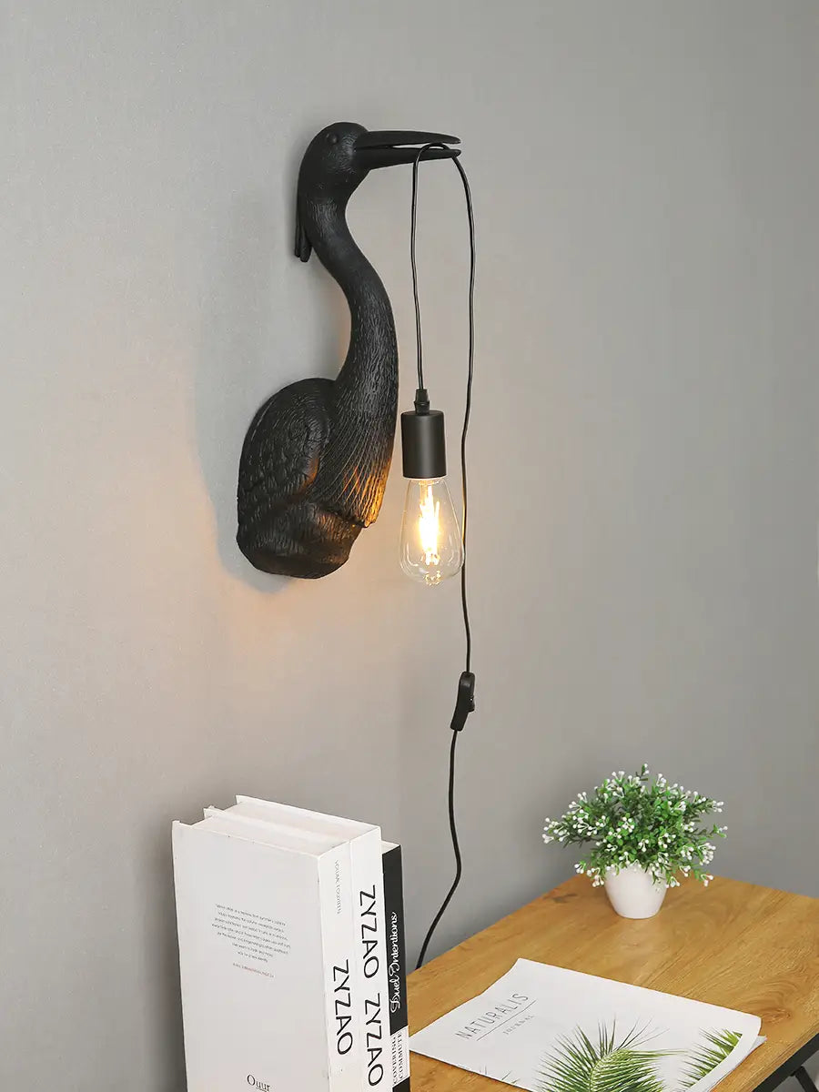 Postmodern Designer Crane Wall Lamps - Art Deco Resin Wall