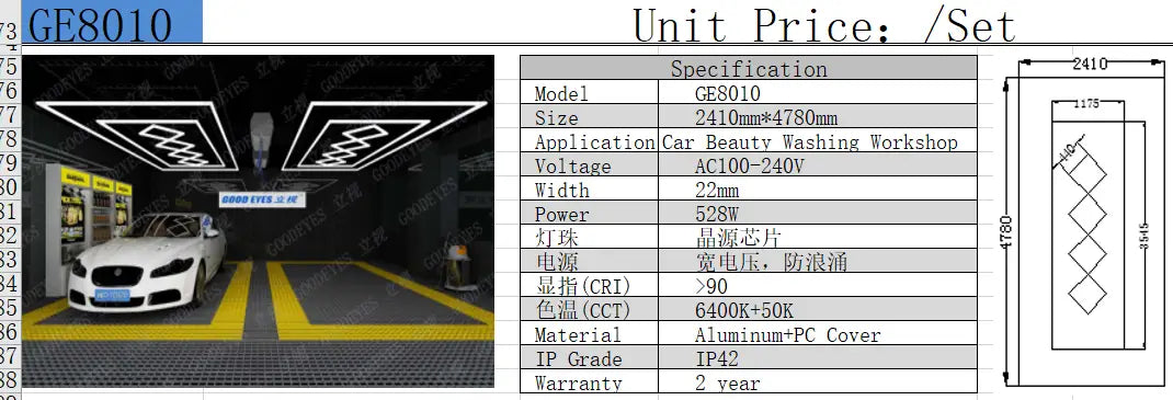 High Brightness Linkable 80mm Wide Hexagon Light for Garage