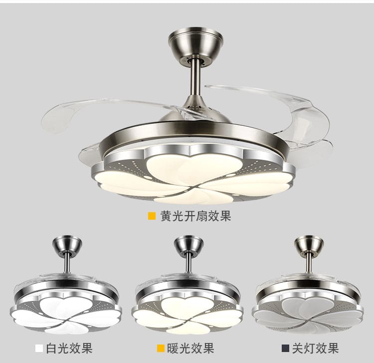 Modern LED Ceiling Fan with Remote - Features Three-Color