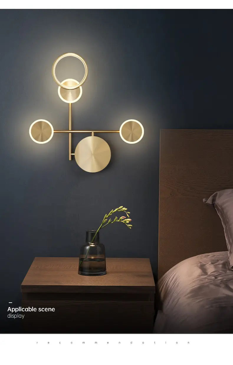 Nordic Minimalist Copper Led Wall Lamp Light Luxury Aisle