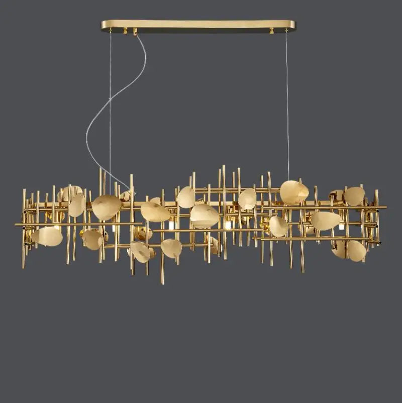 New chandelier contracted geometry long restaurant lighting