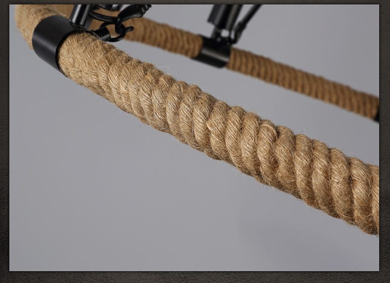 Vintage Retro Hemp Rope Industrial Pendant Light for Living