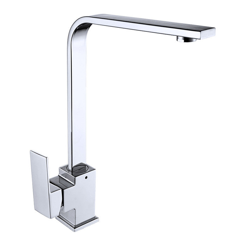 Stainless Steel Kitchen Faucet Single Square Flat Tube Hole