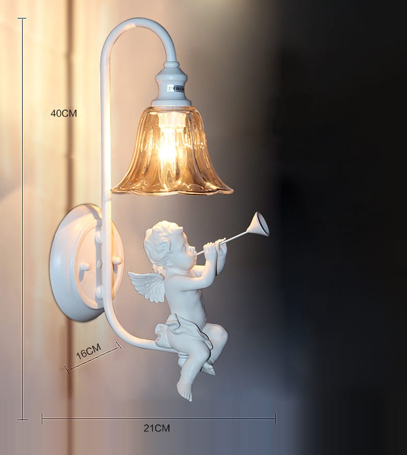 Nordic Wall Lamp Angel Pastoral Bedside Light Foyer Study