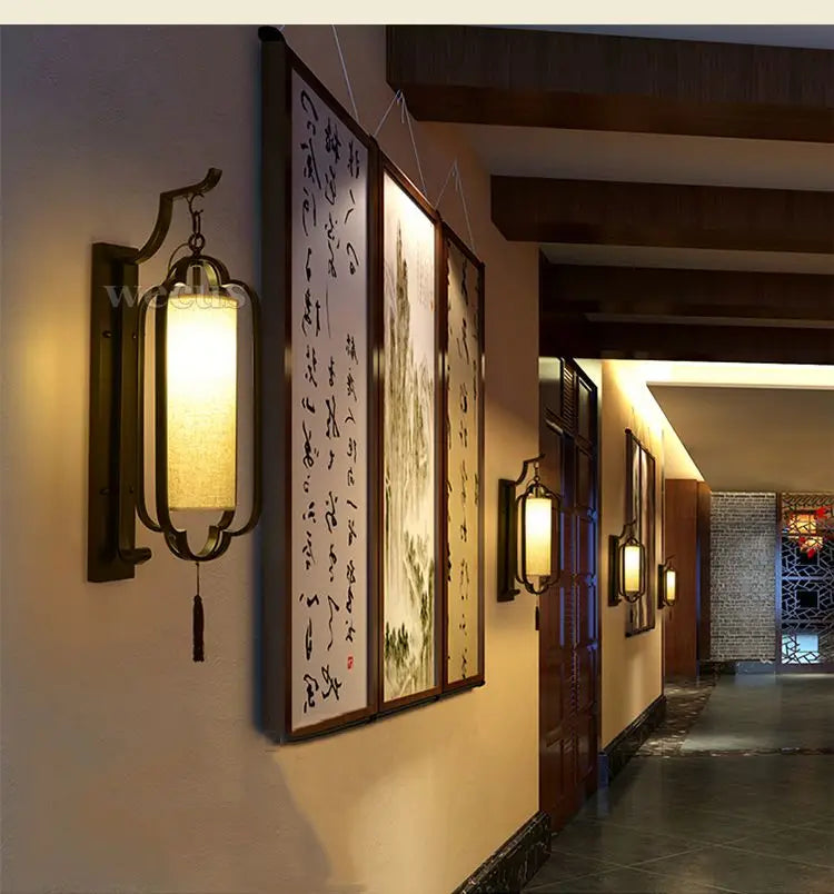 Hotel Corridor Chinese Wall Lamp,Banquet Hall Tea House Wall
