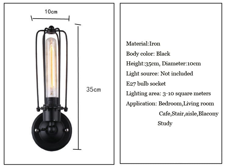 Retro Loft Vintage Wall Lamp Edison Light Aisle Bedroom