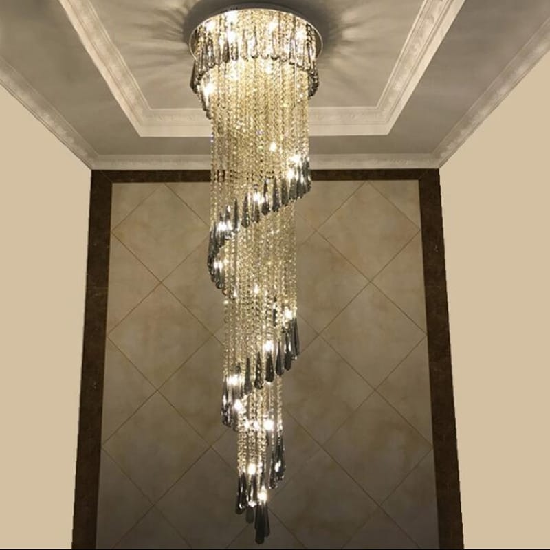 Modern Chandelier For Smoky Gray Crystal Luxury Fixtures