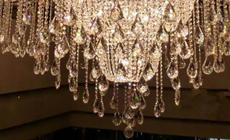 Transparent Large Crystal Chandeliers Engineering Lights