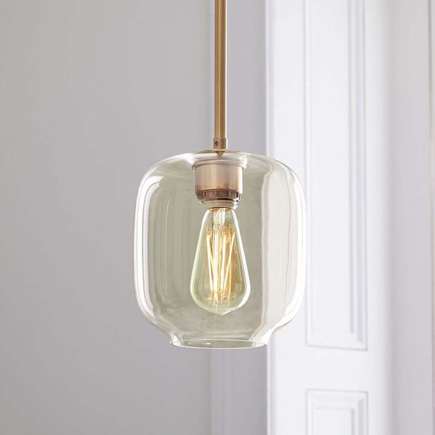 Nordic glass suspension luminaire clear Cognac nordic