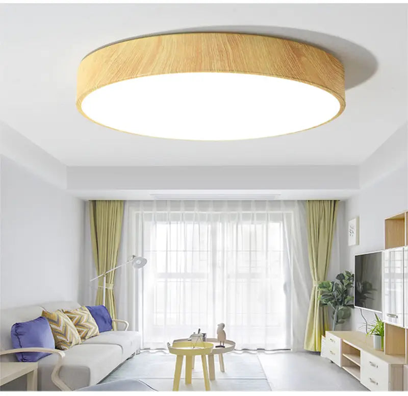 Ultra-thin wood grain LED Ceiling Light Modern Lamp Living