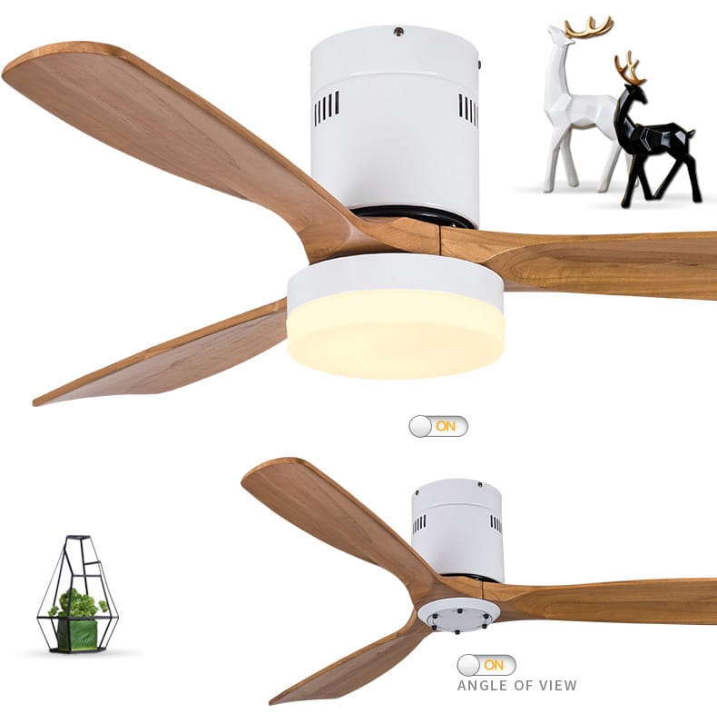 Luxury Wooden Pendant Fan - 42/52-Inch Vintage Ceiling Fan