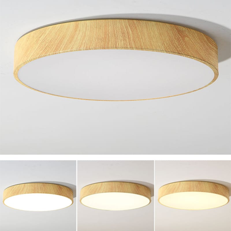 Ultra-thin wood grain LED Ceiling Light Modern Lamp Living