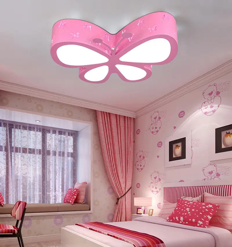 Modern brief children bedroom colorful butterfly hollow iron