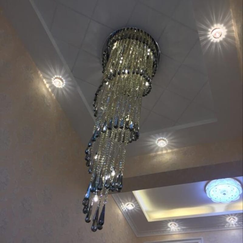 Modern Chandelier For Smoky Gray Crystal Luxury Fixtures