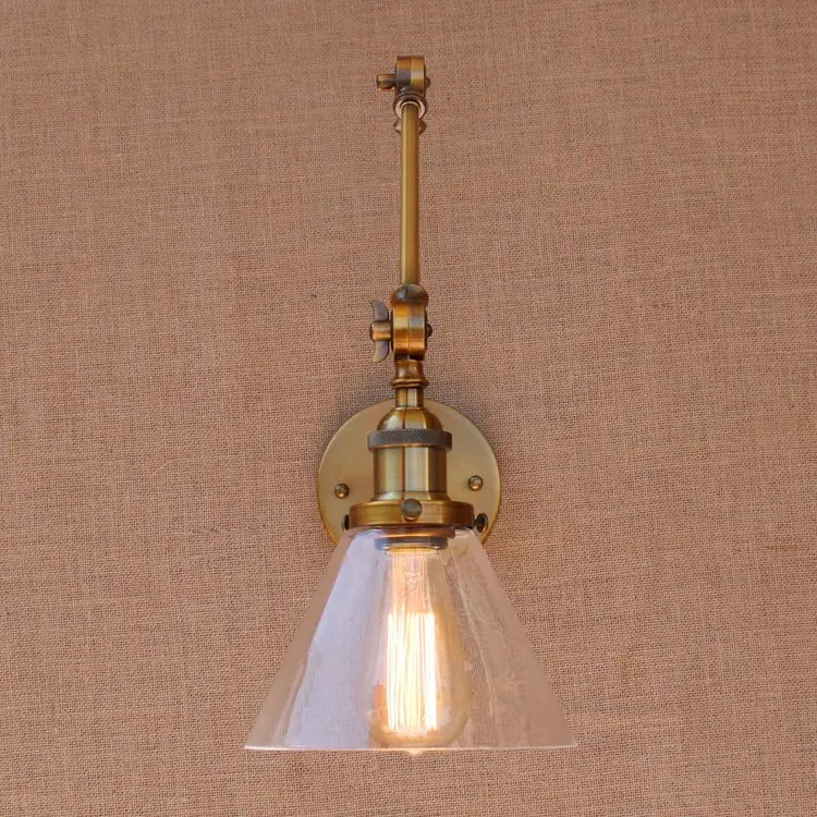 Brass Glass Ball Vintage Wall Lights Fixtures Edison Swing