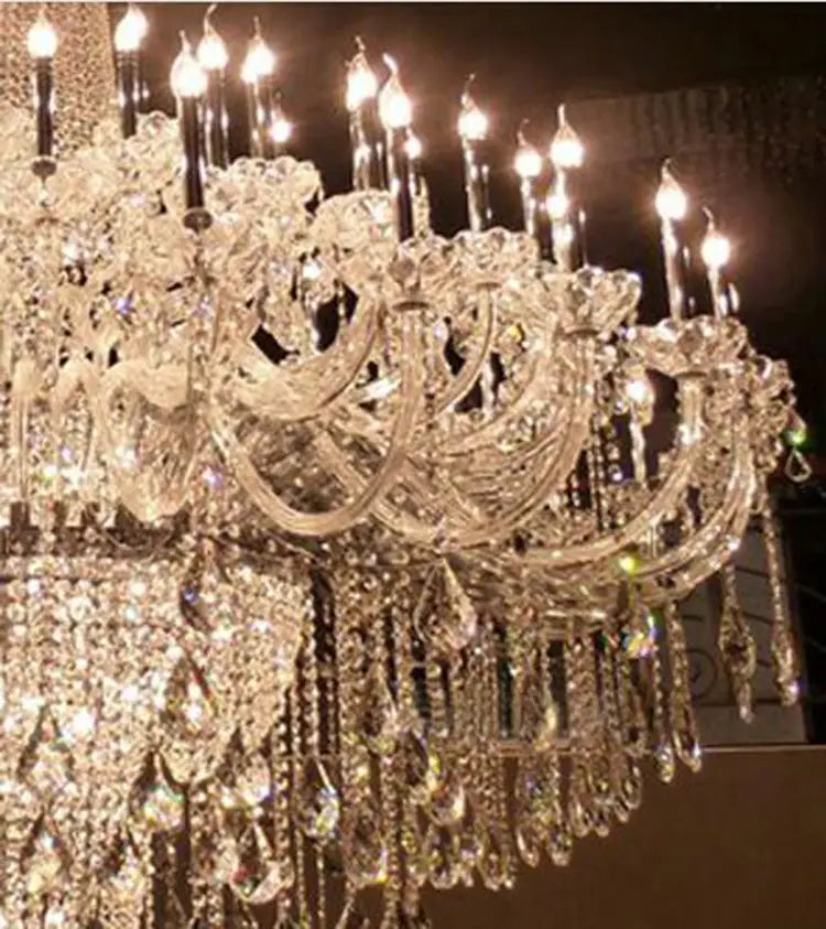 Transparent Large Crystal Chandeliers Engineering Lights