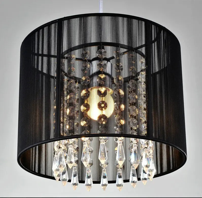 Modern Black Silver Brushed chandelier led lamps LED Crystal