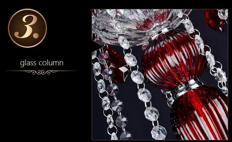 Crimson Luminary: Red K9 Crystal Chandelier - A Luxury