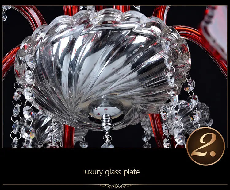 Crimson Luminary: Red K9 Crystal Chandelier - A Luxury