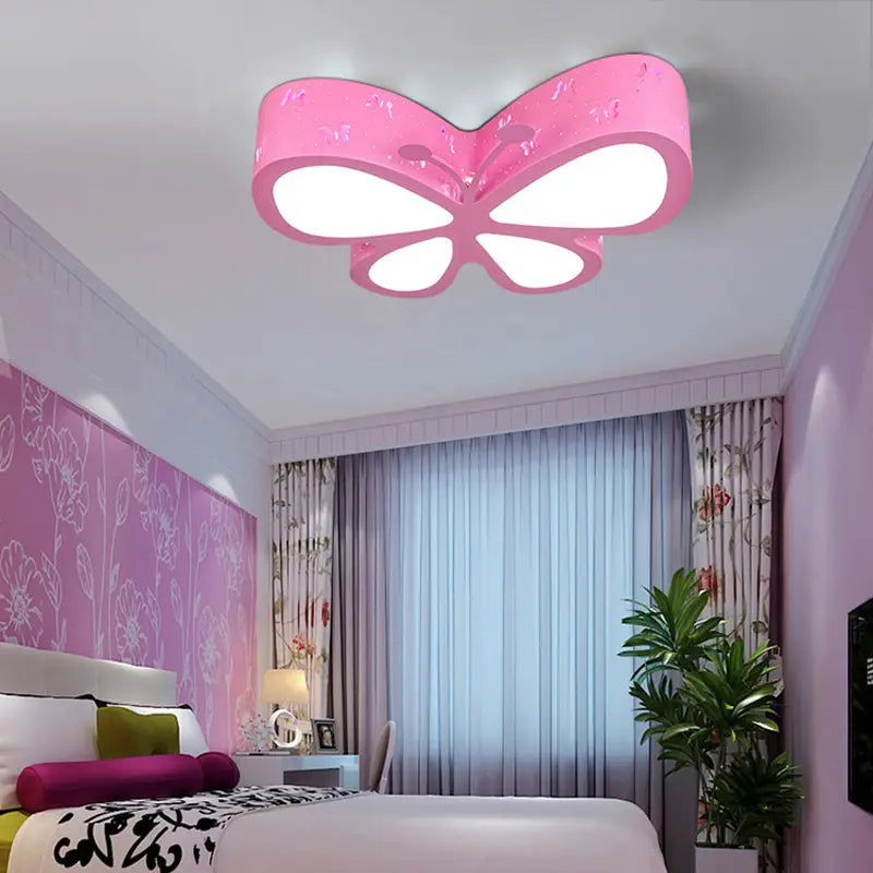 Modern brief children bedroom colorful butterfly hollow iron