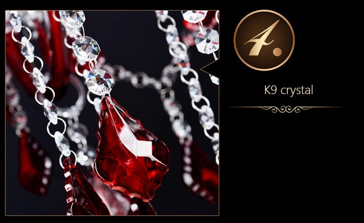 Crimson Luminary: Red K9 Crystal Chandelier - A Luxury