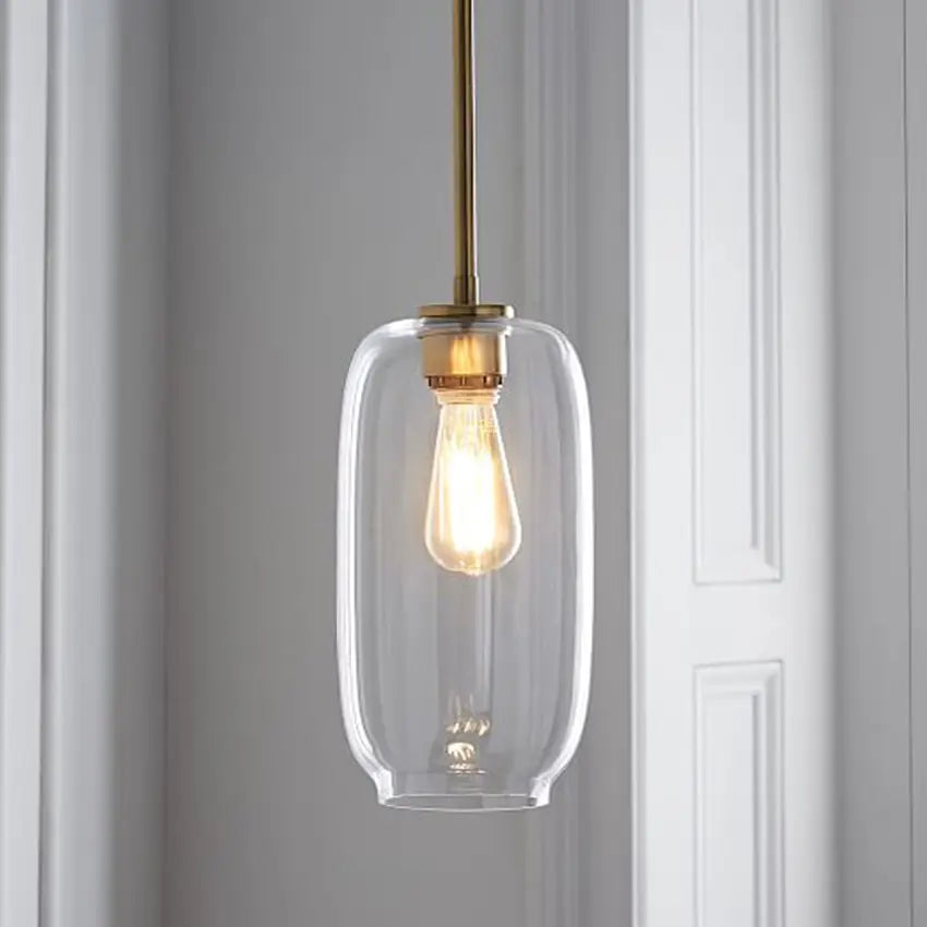 Nordic glass suspension luminaire clear Cognac nordic