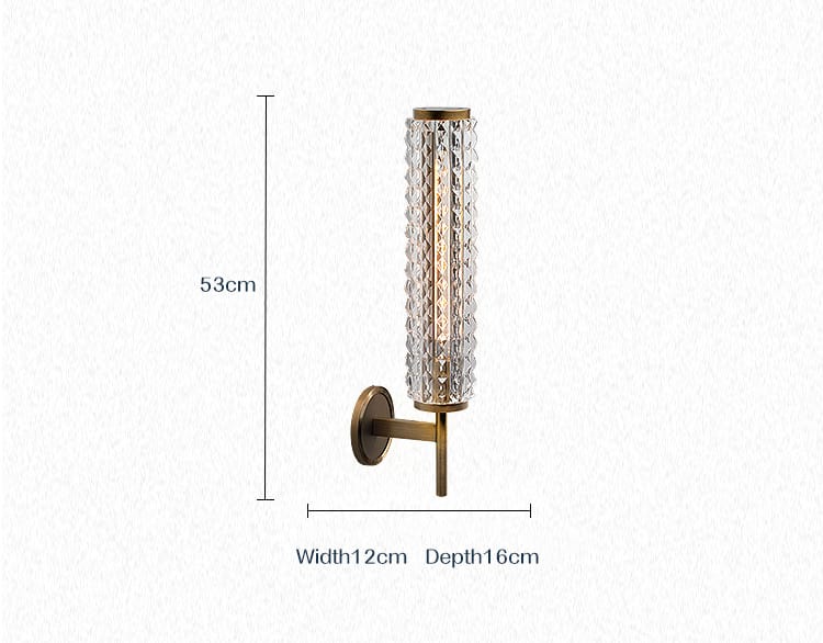 Postmodern copper wall lamp luxury crystal living room