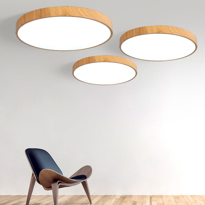 Ultra-thin wood grain LED Ceiling Light Modern Lamp Living