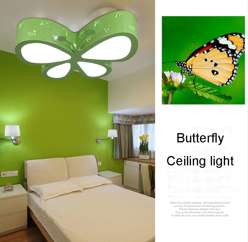 Modern brief children bedroom colorful butterfly hollow iron