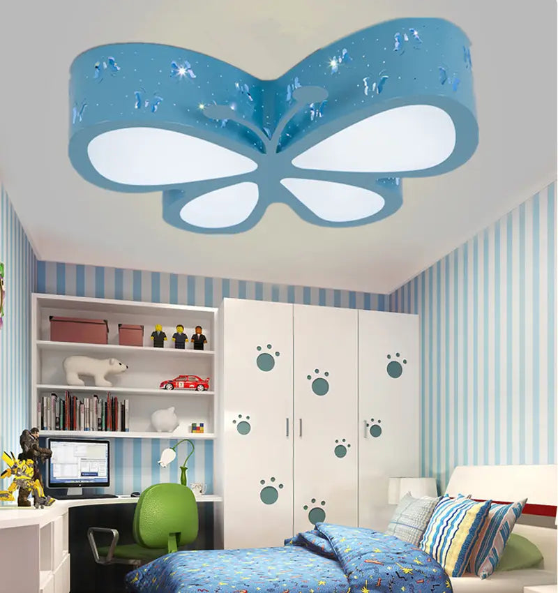 Modern brief children bedroom colorful butterfly hollow iron