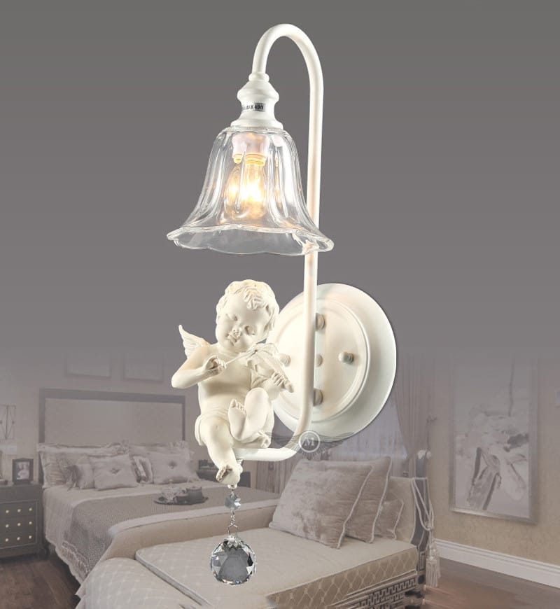 Nordic Wall Lamp Angel Pastoral Bedside Light Foyer Study