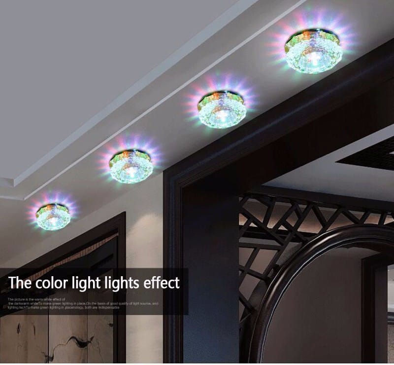 Crystal Ceiling Light 3W Hall Lighting AC90-260V Porch Lamp