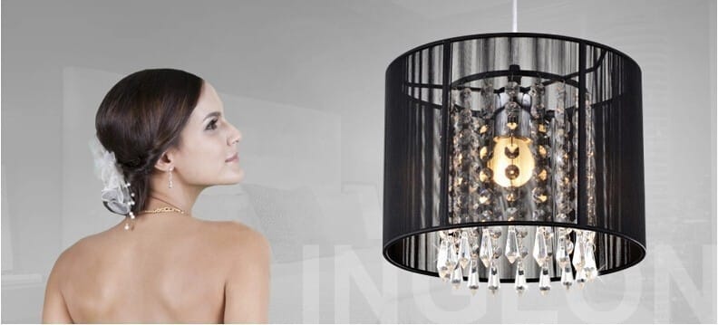 Modern Black Silver Brushed chandelier led lamps LED Crystal