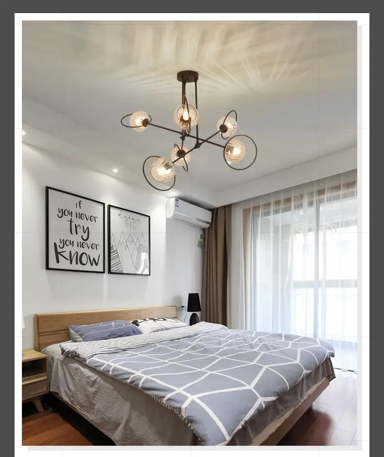 Paris - Nordic Lustre Gold Metal LED Chandelier: Elegant