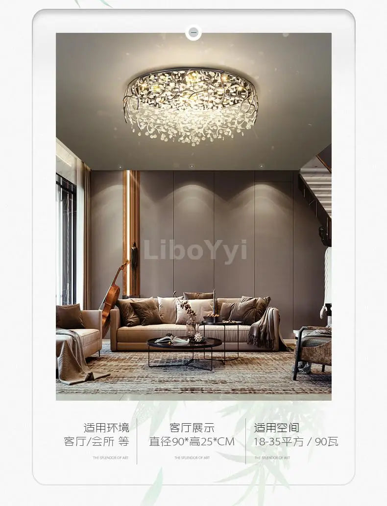 LED Ceiling lights crystal art leaves Modern Ceiling lamp