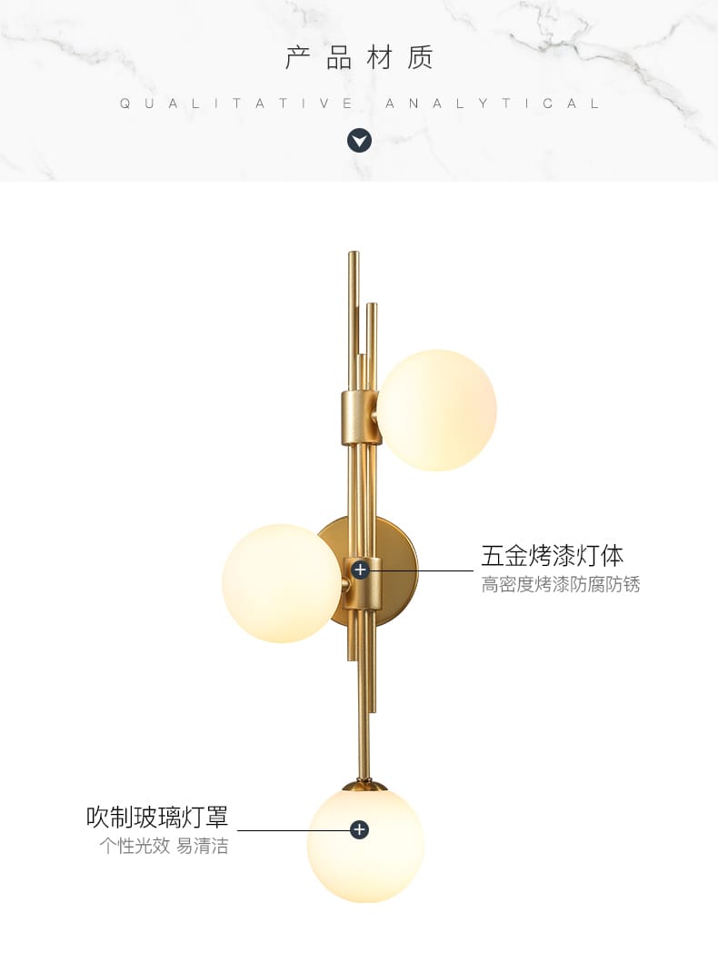Luxury Modern Minimalist Glass Decorative Wall Lamp Gold