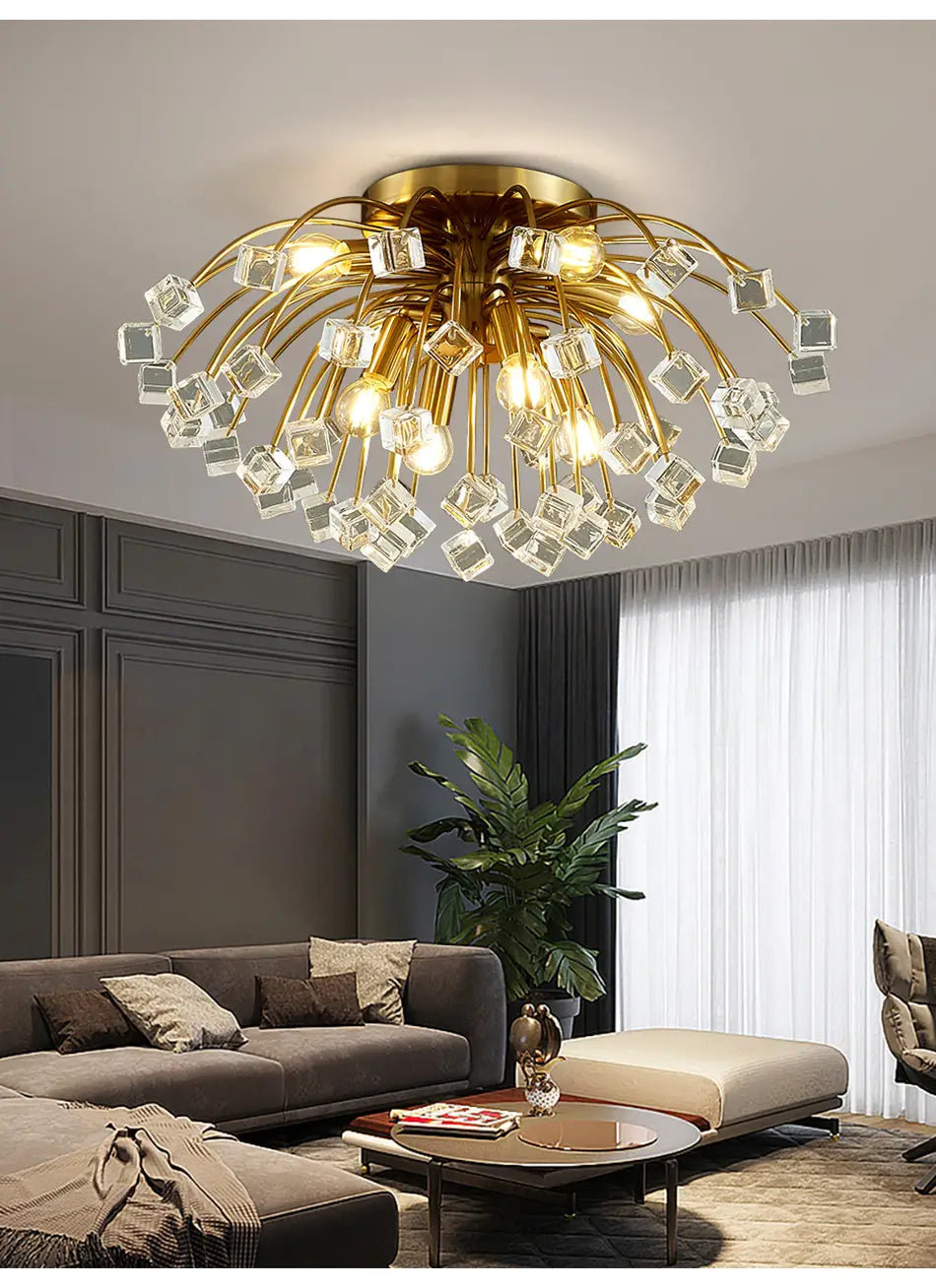 Modern Colorful Crystal Ceiling Chandeliers For Bedroom