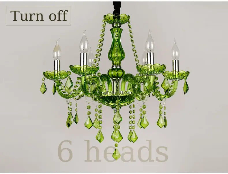 E14 Luxury Crystal Chandelier Green Wedding Parlor Bedroom