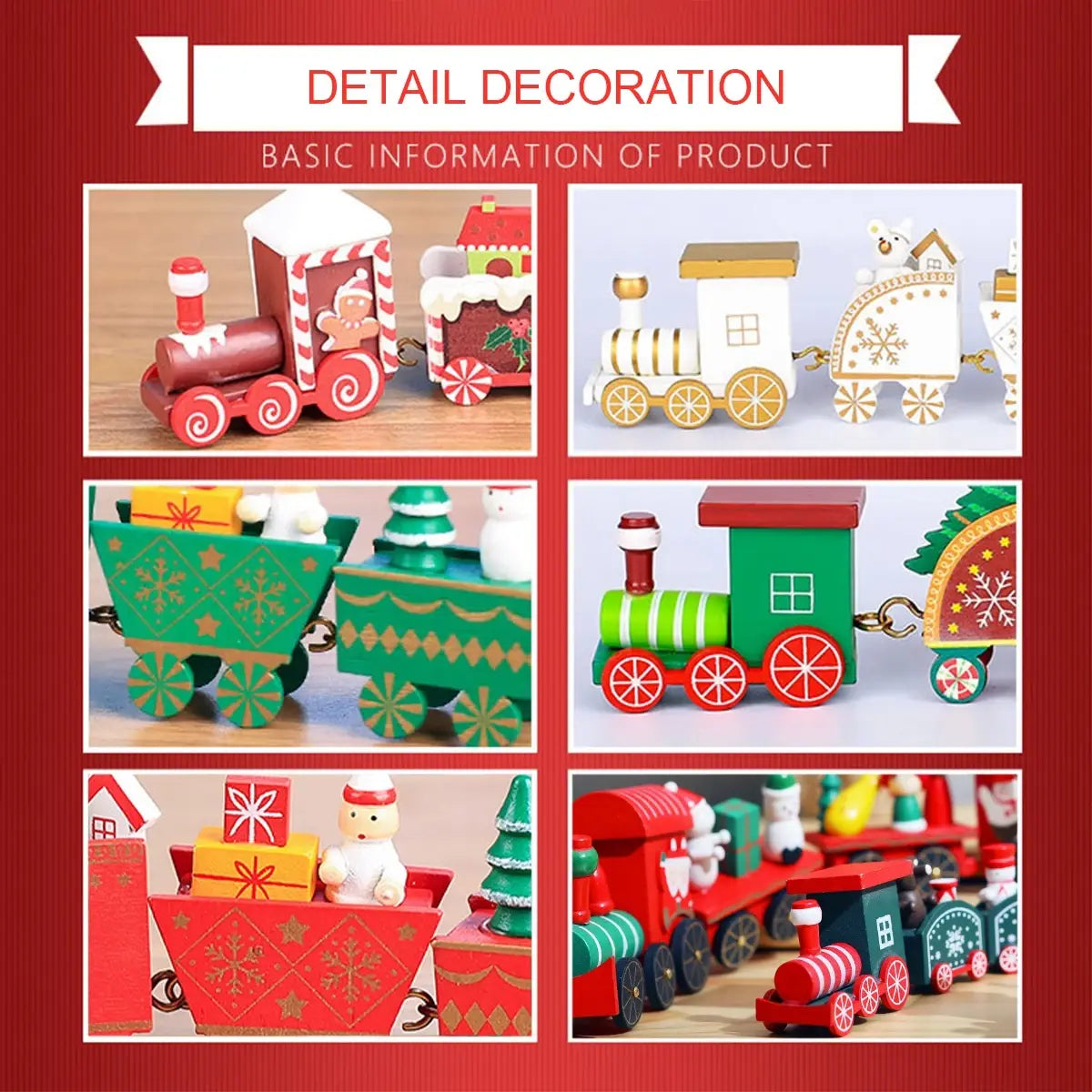Wooden/Plastic Train Christmas Ornament Merry Christmas