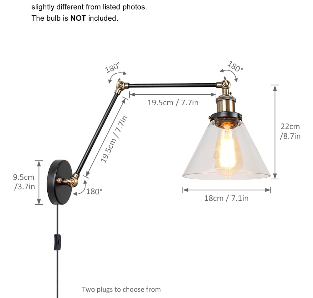 Nordic led wall lamp with switch long pole background wall