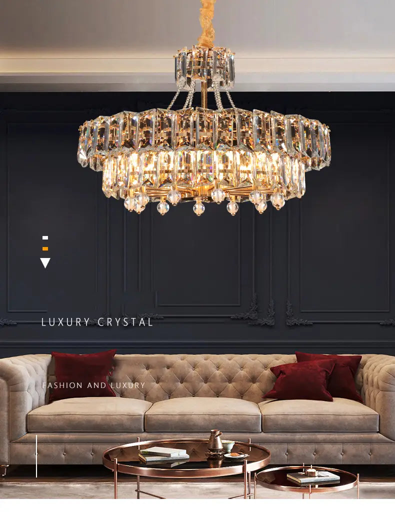 Modern LED Crystal Chandelier Lighting Living Room Crystal