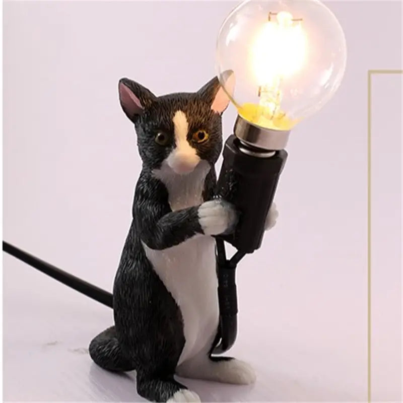 Nordic Animal-Themed Resin Cat Table Lamp - Children’s